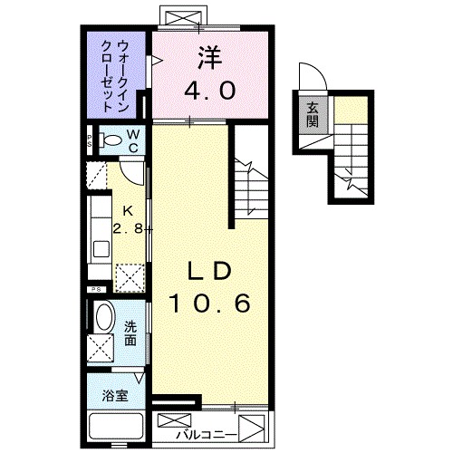 アスペルジュ 404号室 間取り
