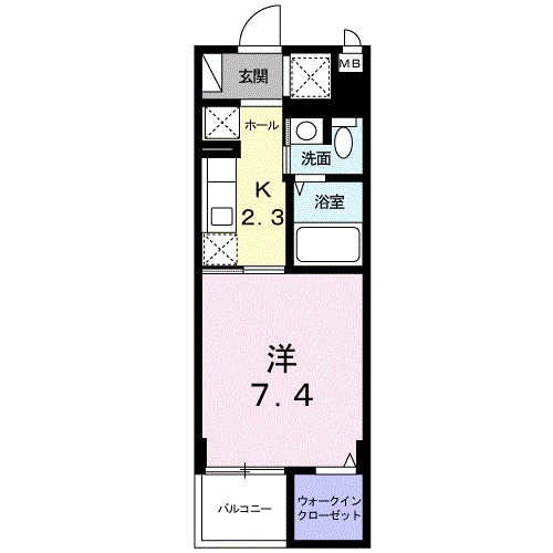 ポンドサイドＫ 205号室 間取り