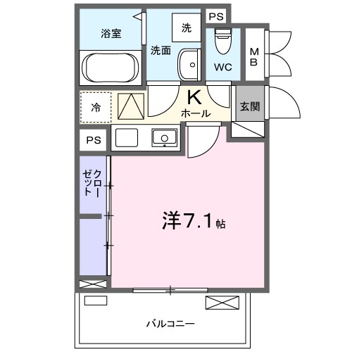 フラン湘南 101号室 間取り