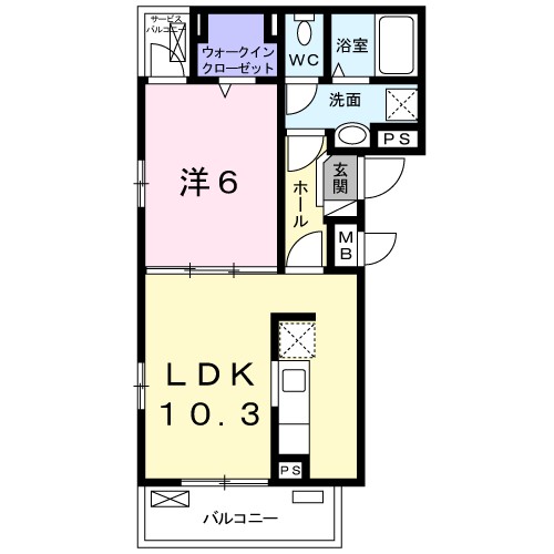 フィルマメント 201号室 間取り