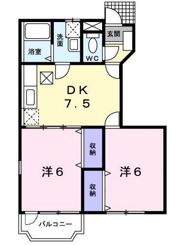 プラムハウス 102号室 間取り