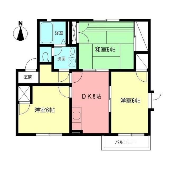 ドミール宮の下Ｂ 101号室 間取り