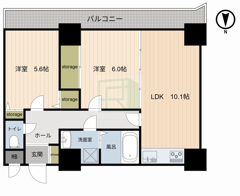 サングレイス港南台壱番館 101号室 間取り