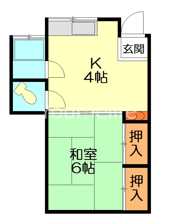 市川荘 202号室 間取り