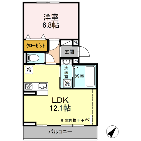 コンフォルト 203号室 間取り