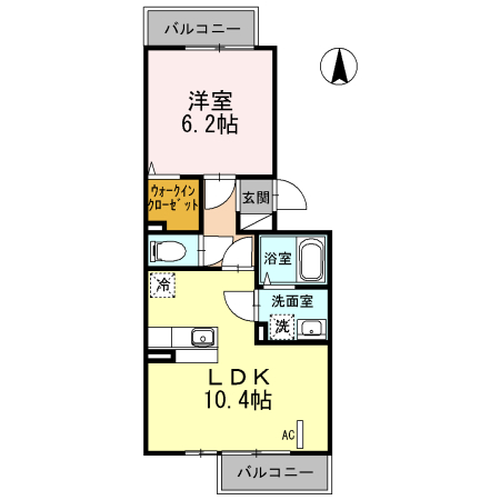 コンフィデンテⅠ 202号室 間取り