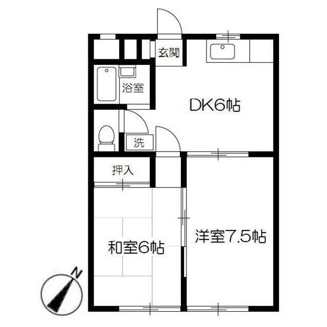 オークスＣ 202号室 間取り