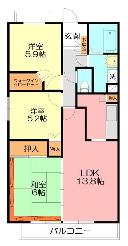 プライムステージ21 208号室 間取り