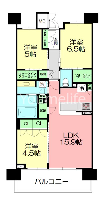 シエリア湘南辻堂 4F号室 間取り