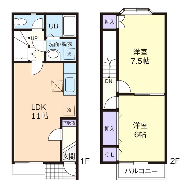 DUPLEX BLOOM A 106号室 間取り