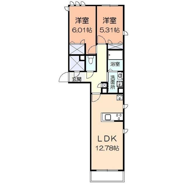 リルシア湘南Ⅱ 101号室 間取り