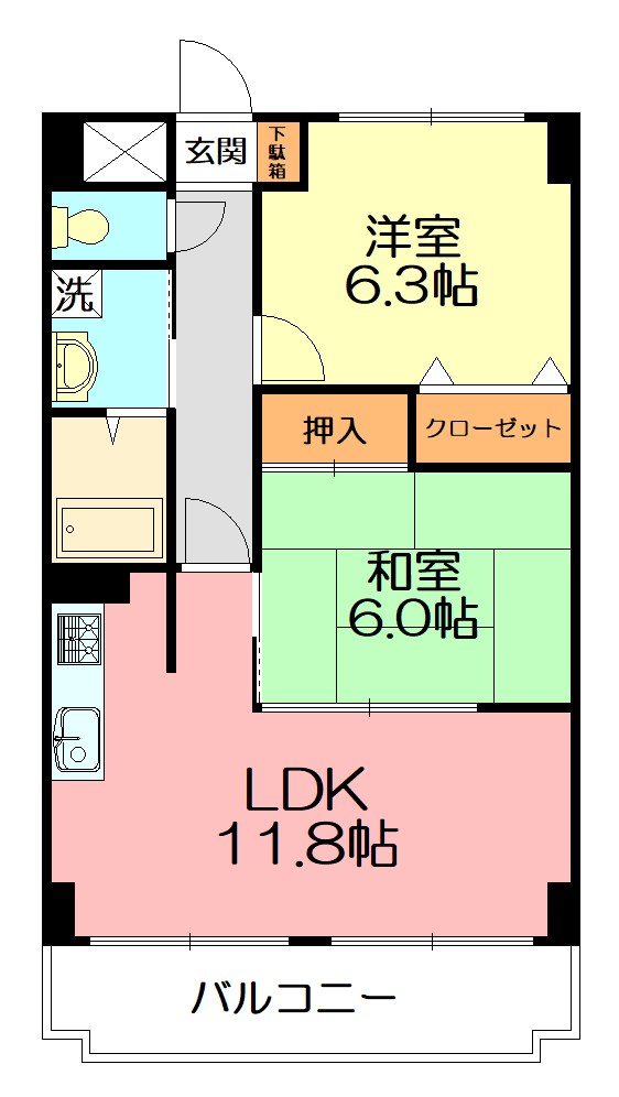 藤ロイヤル 409号室 間取り