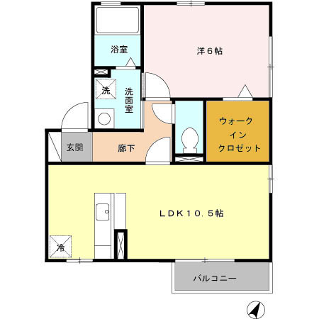 パストラル　Ⅰ 201号室 間取り