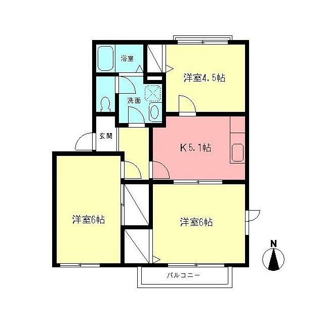 カルム小向Ａ 201号室 間取り