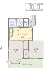 サンフラワー・U 102号室 間取り