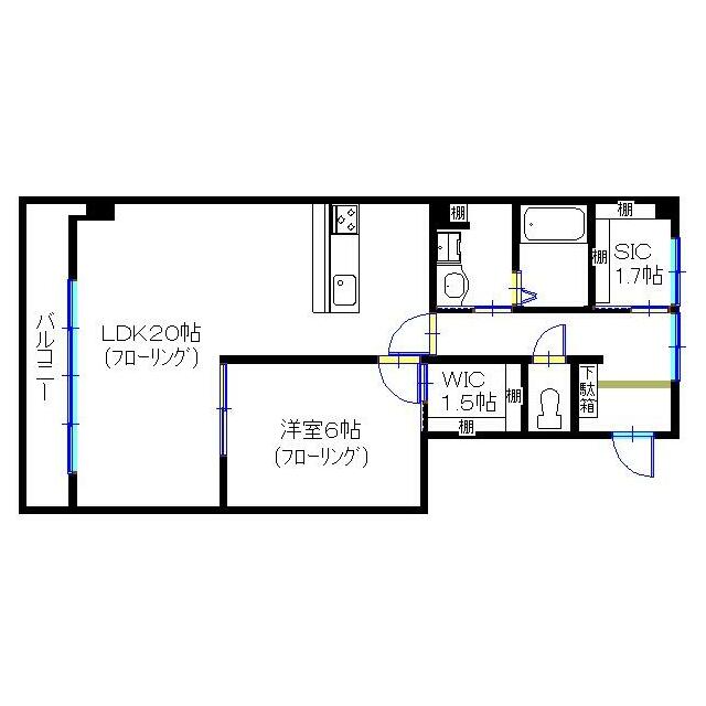 コンブロンビル 301号室 間取り