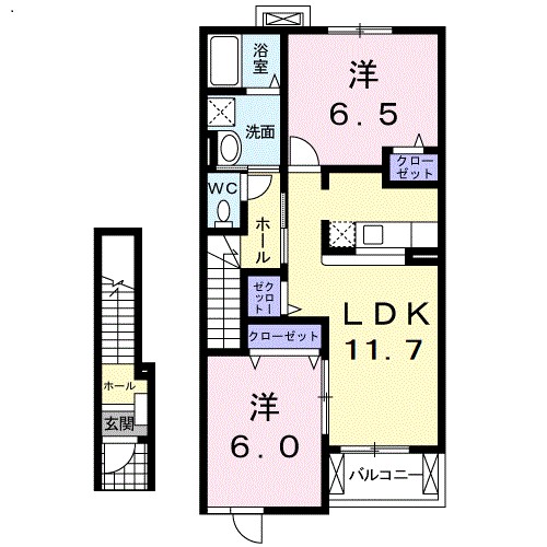 パストラル岡崎 202号室 間取り