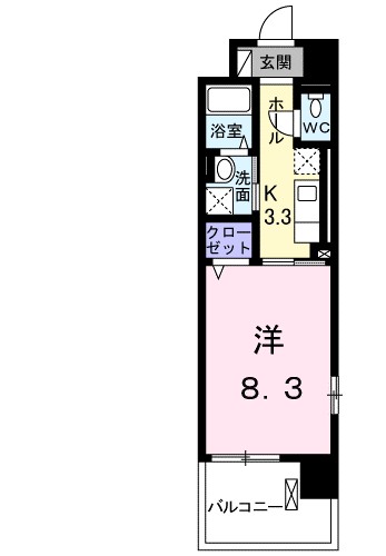 プラティーク 201号室 間取り