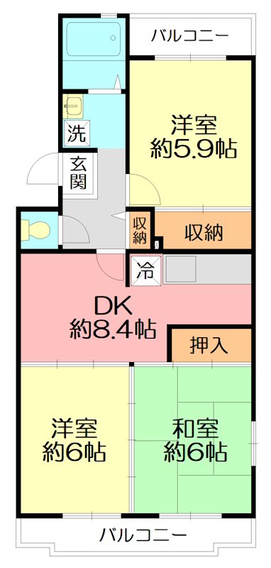 鎌倉グリーンヒルズ  303号室 間取り