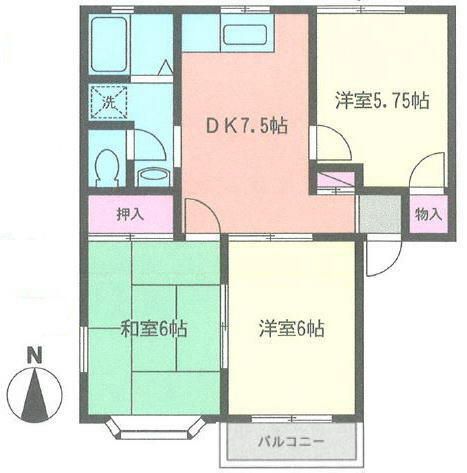 プレミール永山A 201号室 間取り