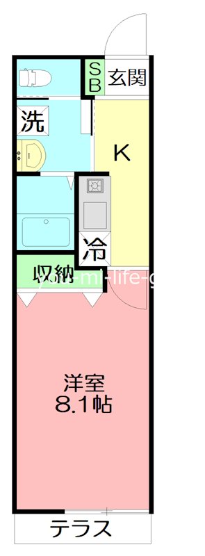 ルピナス 102号室 間取り