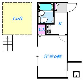 K善行A棟 205号室 間取り