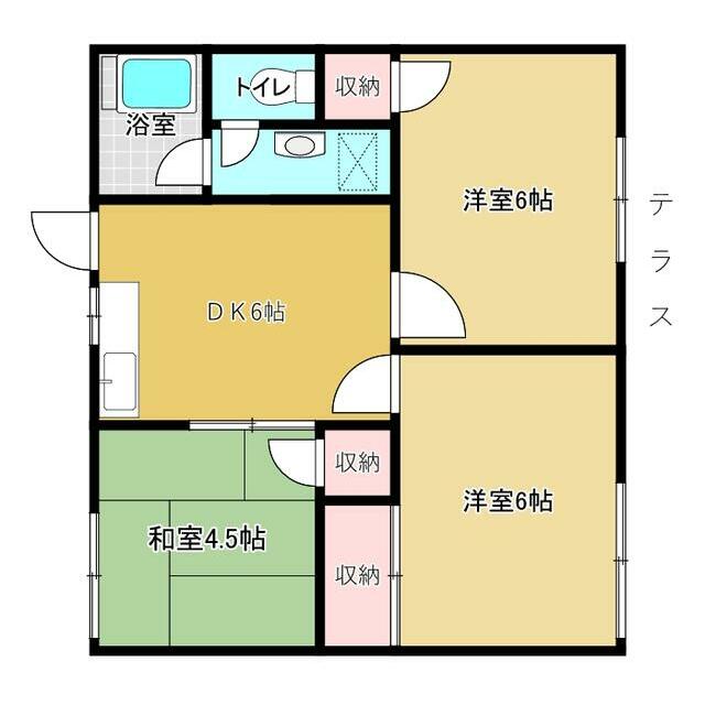 グリーンヴィラ桜ヶ丘 102号室 間取り