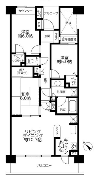 ファミールヒルズ戸塚 506号室 間取り