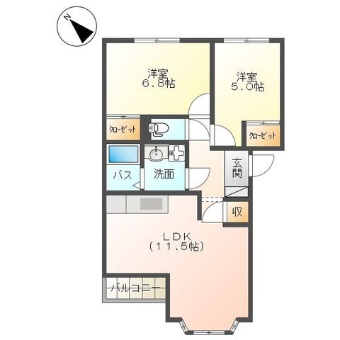 プランドール 0101号室 間取り