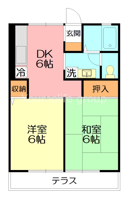 ドリス栢山C 206号室 間取り