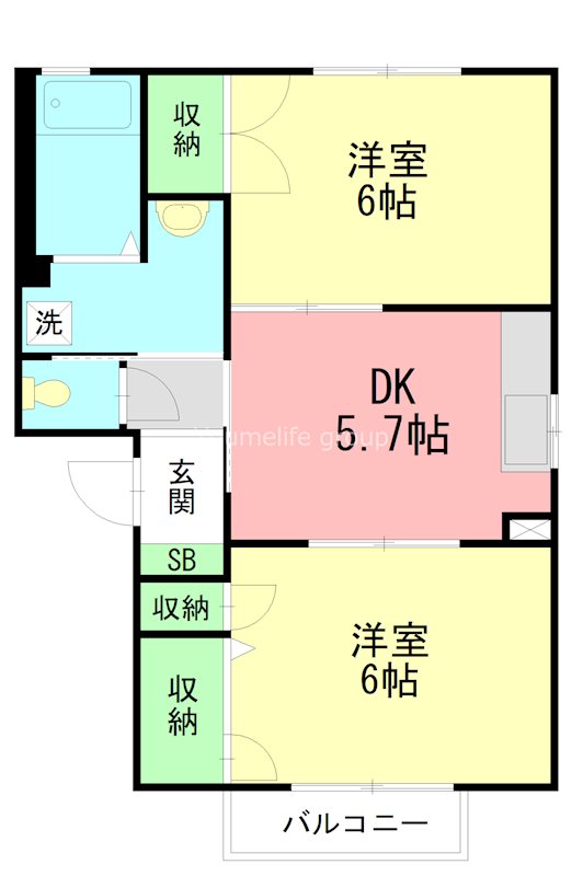 サンライトB 101号室 間取り