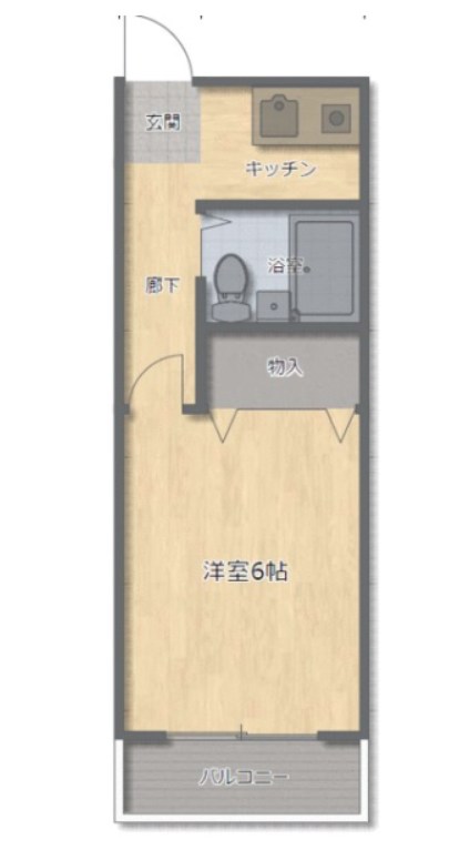 コーポ水引 203号室 間取り