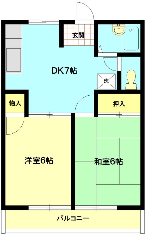 シーガルフラット 203号室 間取り