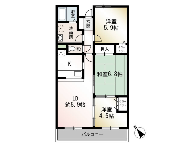 エクセレント鶴巻 204号室 間取り