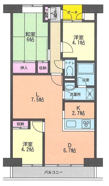 CITY21 705号室 間取り
