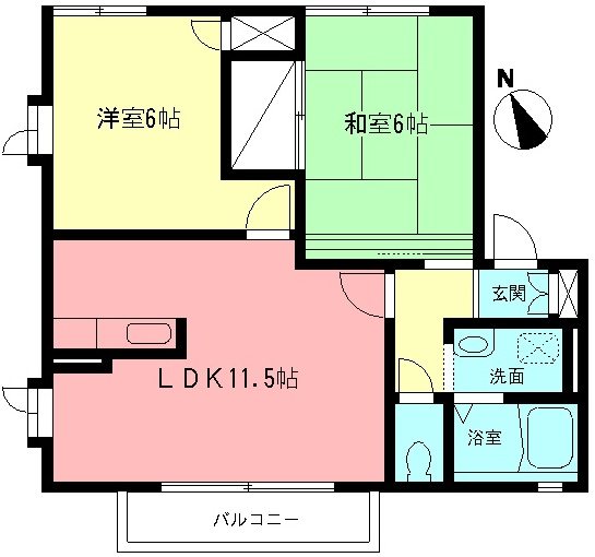 ボナールＢ 202号室 間取り