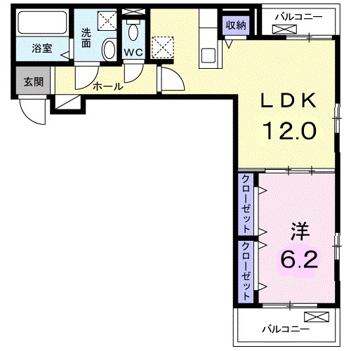ＦｌｏｒｉａⅠ（フローリアⅠ） 302号室 間取り