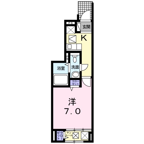 グランツ由比ガ浜 102号室 間取り