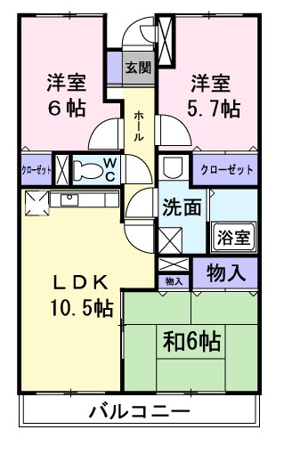 サニーヒルズ 304号室 間取り