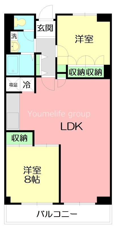 平塚グリーンマンション 406号室 間取り
