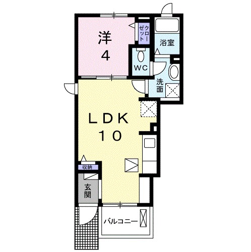コリーヌＨ　Ⅰ 101号室 間取り