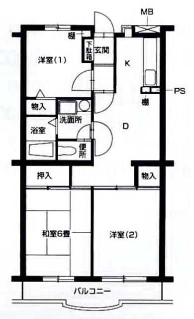 りぶいんしらゆり星1 1F号室 間取り