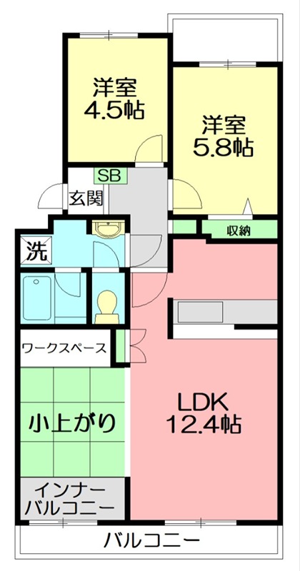 ヒルズ南戸塚4号棟 4-503号室 間取り