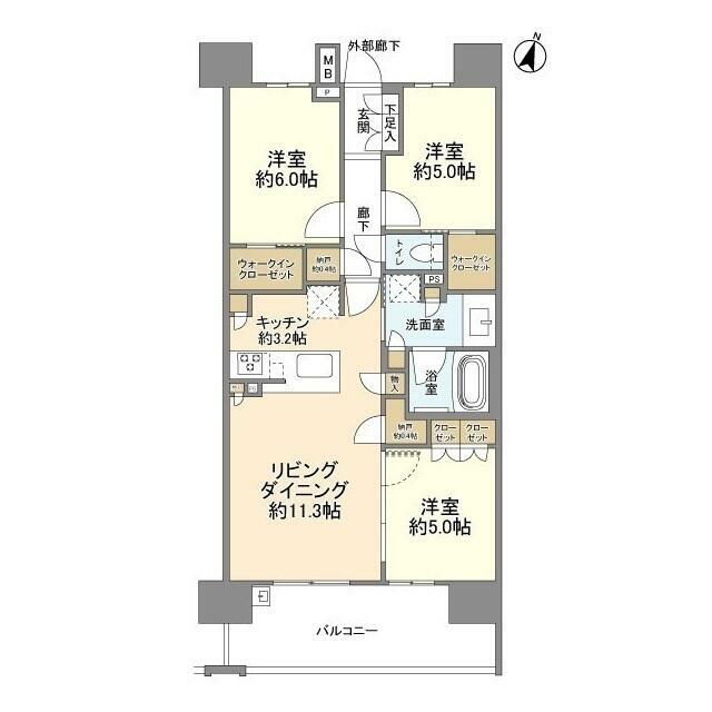 ブランズシティ湘南台 808号室 間取り