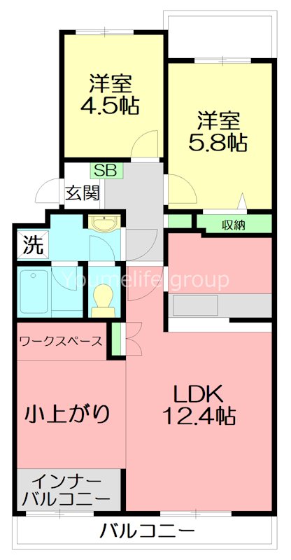 ヒルズ南戸塚4号棟 4-503号室 間取り