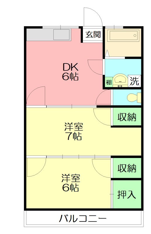シーサイドコーポ 102号室 間取り