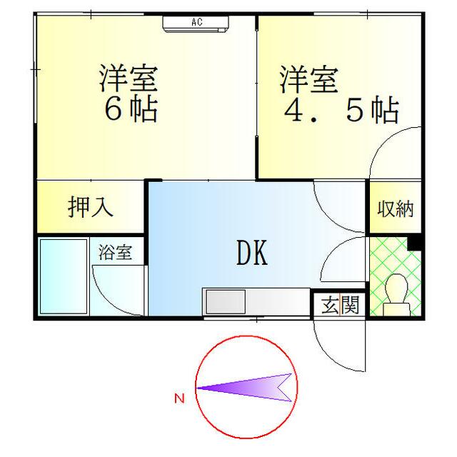グリーンハイツ 202号室 間取り