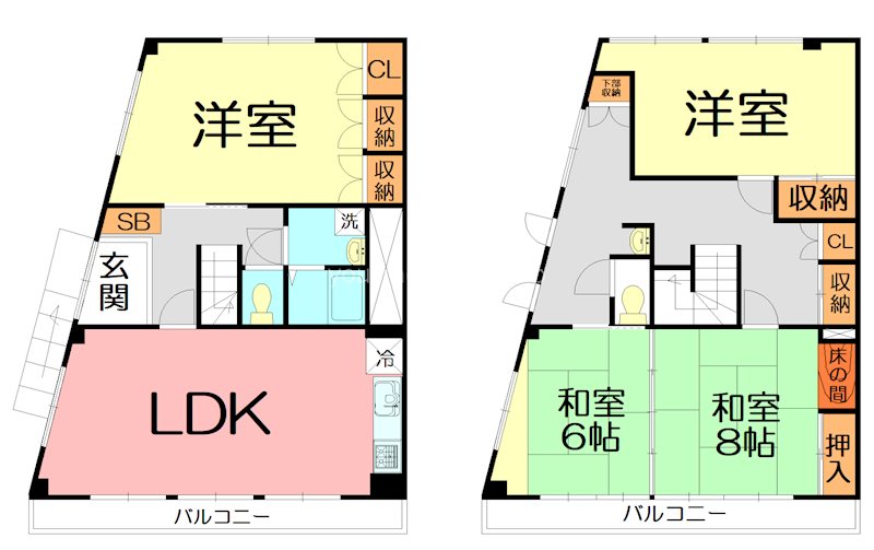 森ビル ２F3F号室 間取り
