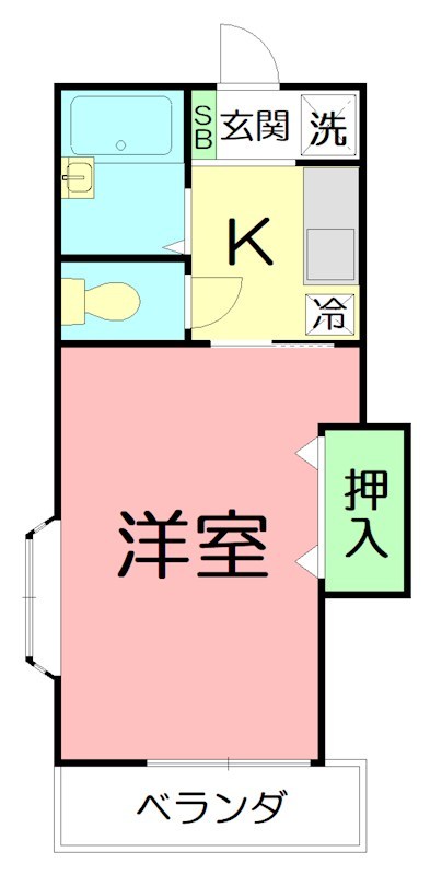 ヴィラクール 201号室 間取り