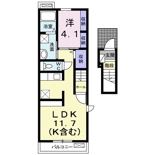 リバージュ厚木Ⅲ 201号室 間取り